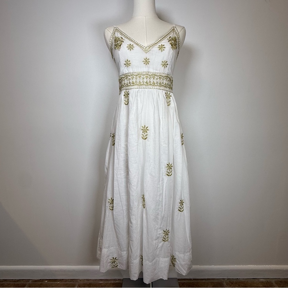 Gretchen Scott ‘Fiesta Time’ Embroidered Cotton Voile Dress Women’s Size Small